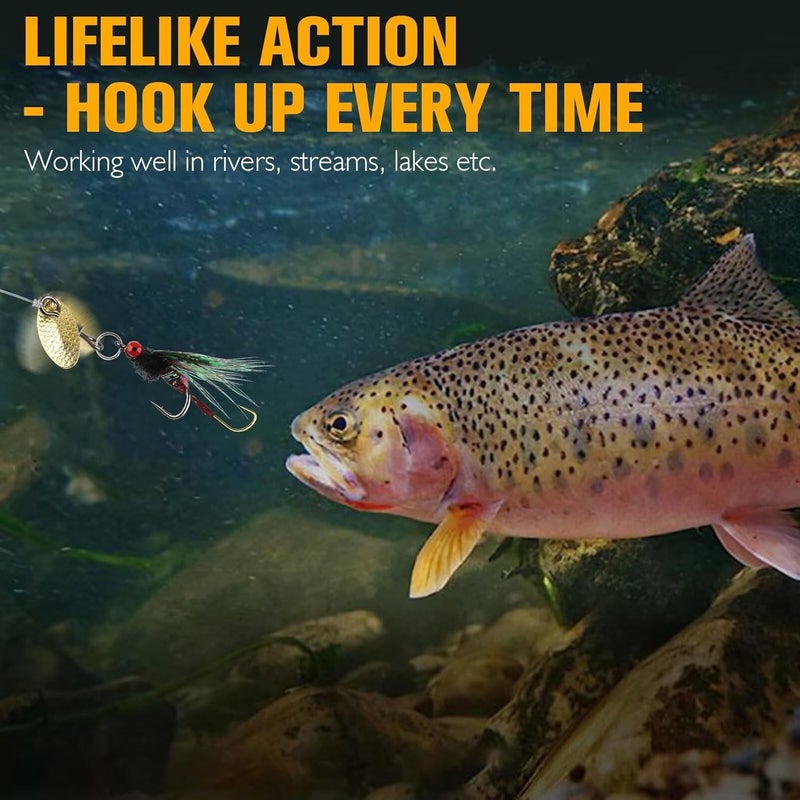 Dovesun Fly Fishing Lures Fly Fishing Flies Wet Fishing Flies Fishing Lures Fishing Spinner for Bass Sunfish Pike Trout 5PCS/10PCS - Image 4